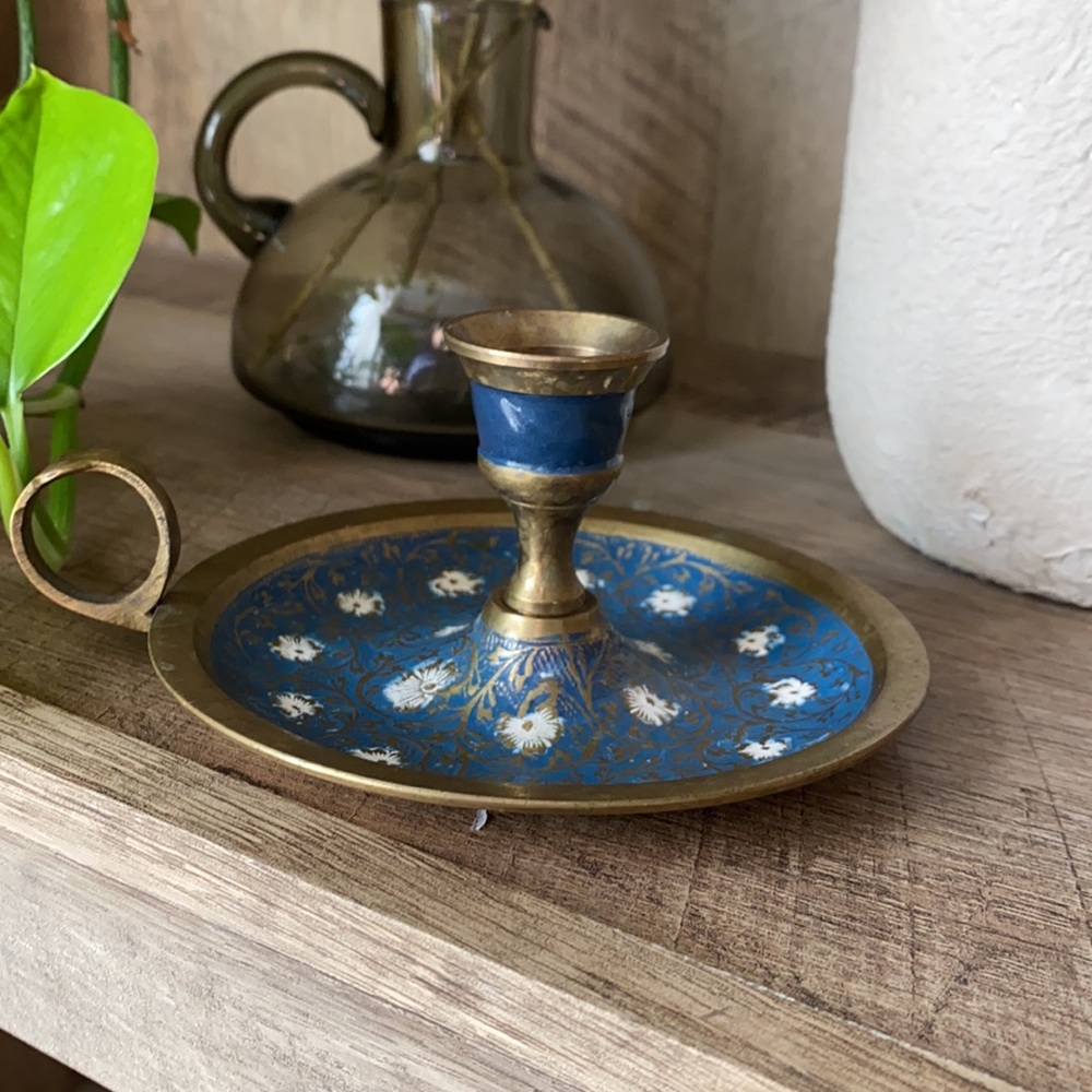 Brass candlestick - Picture 2 of 7